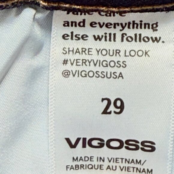 Vigoss Women's Stevie Straight Stretch Raw Hem Blue Crop Denim Jeans Size 29 NWT - Picture 6 of 11